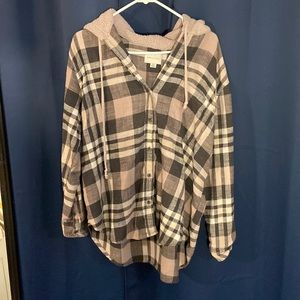 American Eagle Plaid Hoodie